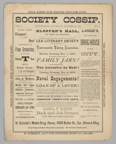 Advertising - Family Jars!; Too Attentive by Half!; Naval Engagements!; and Loan of a Lover!