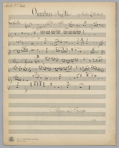 Overture : King John - Parts: Flute 2 and Picolo