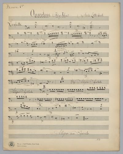 Overture : King John - Parts: Bassoon 1