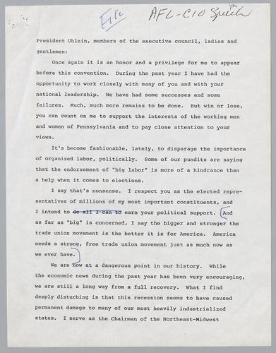 AFL-CIO Speech