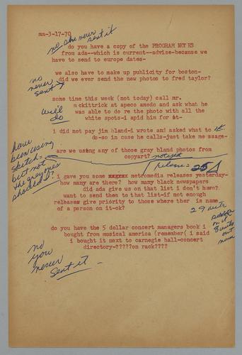 Martha Glaser Daily Notes