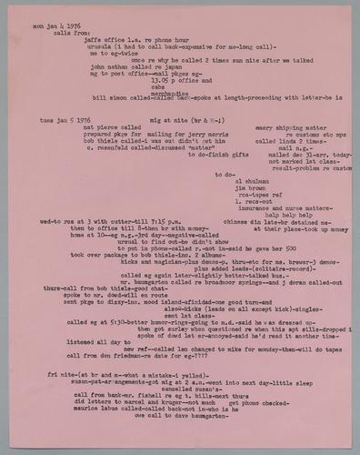 Martha Glaser Daily Notes