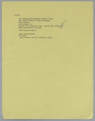 Martha Glaser Daily Notes