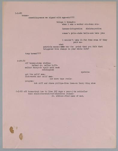 Martha Glaser Daily Notes