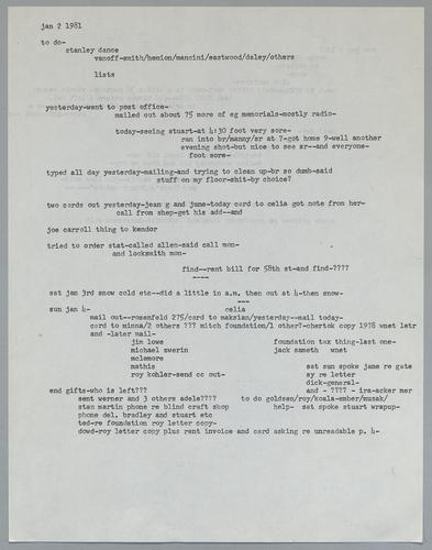 Martha Glaser Daily Notes