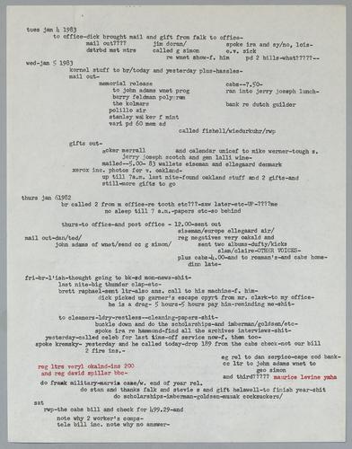 Martha Glaser Daily Notes
