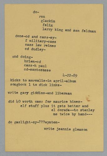 Martha Glaser Daily Notes
