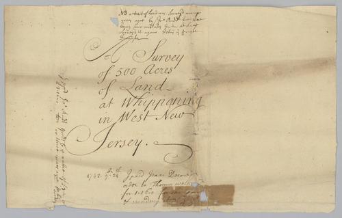 Cover Letter for Land Survey of Whippening, New Jersey