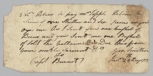 George Smithers Order to Pay Joseph Nelson