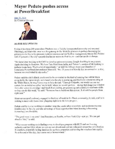 Mayor Peduto pushes access at PowerBreakfast