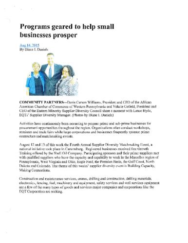 Programs geared to help small business prosper