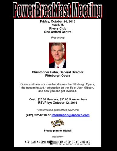 Christopher Hahn General Director for the Pittsburgh Opera