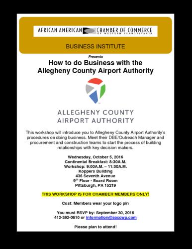 How to do Business with Allegheny County Airport Authority