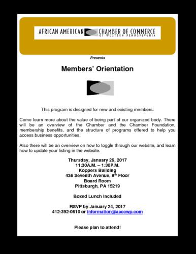 Members' Orientation-Flyer