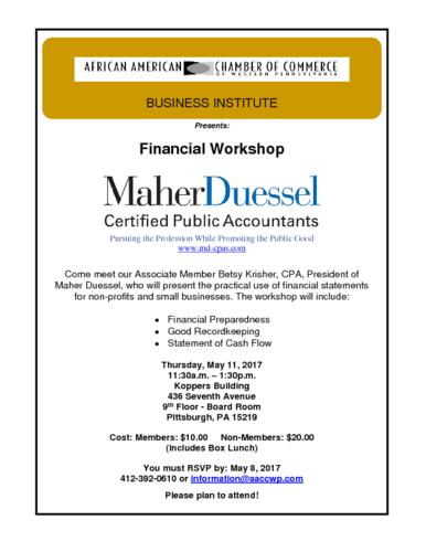 Financial Workshop with Maher Duessel