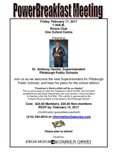 Dr. Anthony Hamlet Superintendent for Pittsburgh Public Schools