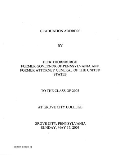 Graduation Address, Grove City College