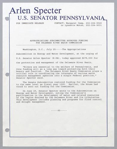 Appropriations subcommittee approves funding for Susquehanna River Basin Commission