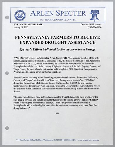 Pennsylvania farmers to receive expanded drought assistance