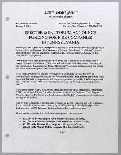 Specter and Santorum announce
