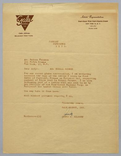 Martha Glaser Outgoing Correspondence