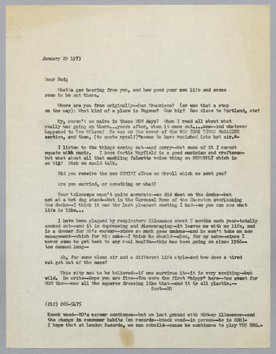 Martha Glaser Outgoing Correspondence