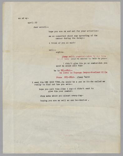 Martha Glaser Outgoing Correspondence