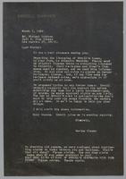 Correspondence from Michael (AKA “Mickie”) Goldsen