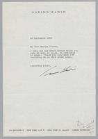 Correspondence from Garson Kanin