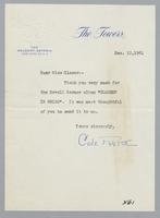Correspondence from Cole Porter