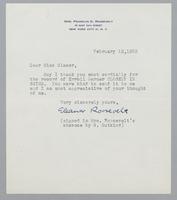 Correspondence from Eleanor Roosevelt