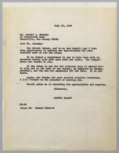Correspondence from Don Sebesky