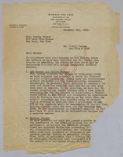 Martha Glaser, Legal; documentary