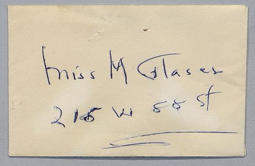 Correspondence between Erroll Garner and Martha Glaser