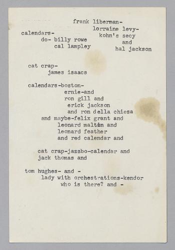 Erroll Garner Telegraph and Correspondence