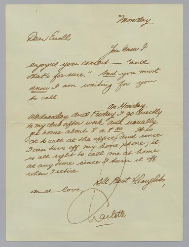 Erroll Garner Telegraph and Correspondence