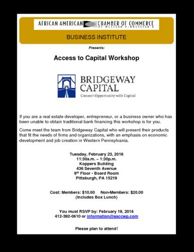 Access to Capital Workshop