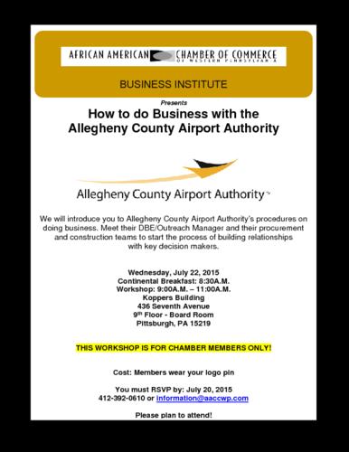 How to do Business with Allegheny County Airport Authority