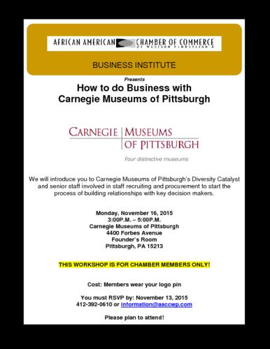 How to do Business with Carnegie Museums of Pittsburgh