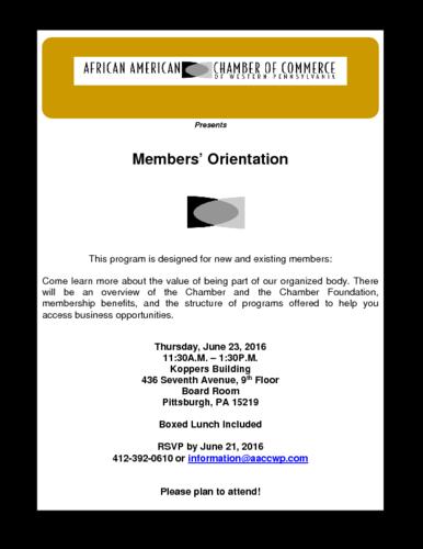Members' Orientation-Flyer