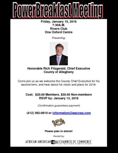 Honorable Richard Fitzgerald Chief Executive for Allegheny County