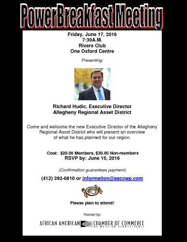 Richard Hudic Executive Director for Allegheny Regional Asset District