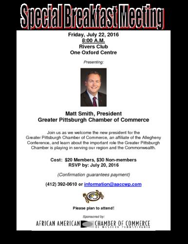 Matt Smith President and the Greater Pittsburgh Chamber of Commerce