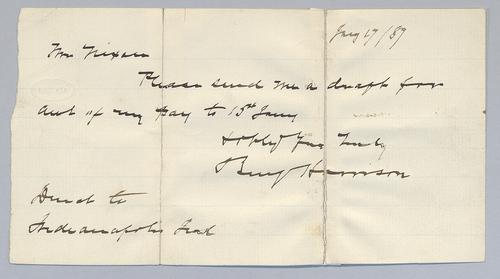 Benjamin Harrison to Mr. Nixon
