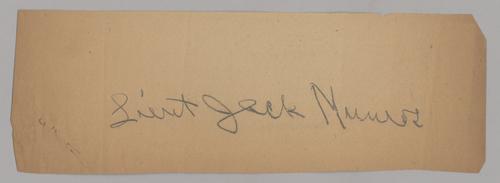 Lieutenant Jack Munroe signature and clipping