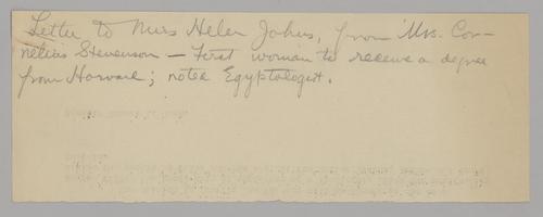 Sara Yorke Stevenson, letters