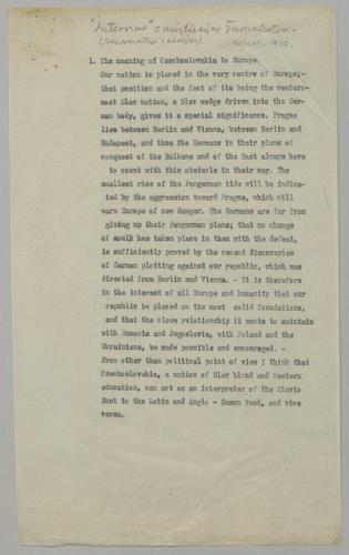 Interview with an Unidentified English Journalist