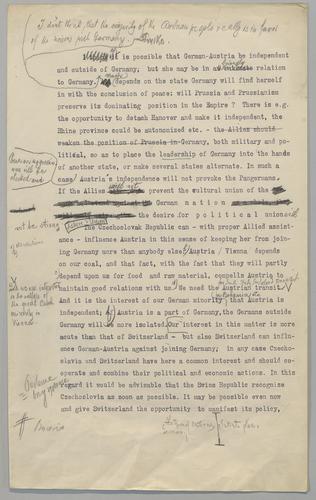 Response to the Swiss Inquiry concerning the Union of Austria and Germany