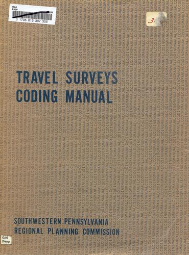 Travel Surveys Coding Manual