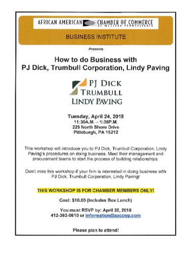 How to do Business with PJ Dick and Trumbull Corporation